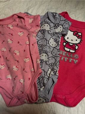 Hello Kitty by Sanrio Baby Bodysuit Bundle Set of 3, Size 9M